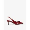 Carvela Womens Red Positano Bow Patent-leather Kitten Heels Eur 37 / 4 Uk In Red