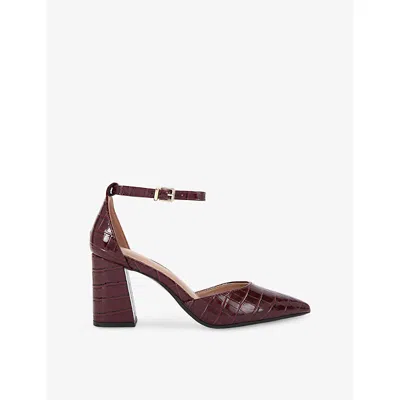 Carvela Womens Red Refined Crocodile-embossed Faux-leather Courts Eur 37 / 4 Uk