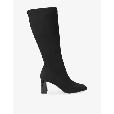 Carvela Womens Rometta Heeled Leather High-leg Boots Black/comb Eur 38/5 Uk