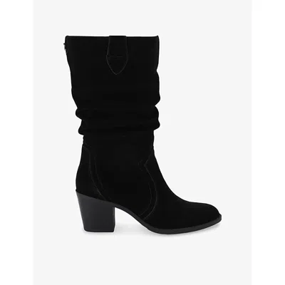 Carvela Womens Salvetti Slouch Heeled Suede Boots Black Eur 38/5 Uk