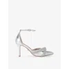 Carvela Womens  Arielle Crystal-knot Metallic Faux Leather Court Heels In Silver