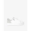 Carvela Womens Silver Com Statement Zip Faux-leather Trainers Eur 40 / 7 Uk In White