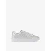 Carvela Womens Daze Weave Logo-plaque Faux-leather Low-top Trainers Silv In Silver