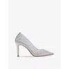 Carvela Womens Silver Lovebird Crystal-embellished Pvc Courts In Silver