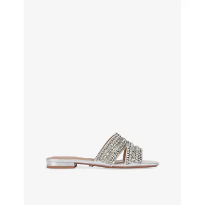 Carvela Womens  Pageant Embellished Mule Woven Sandals In Silver