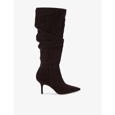 Carvela Womens Brown Spirit Slouch Suede Heeled Knee-high Boots Eur 40 / 7 Uk