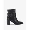 Carvela Womens  Stirling Block-heel Leather Ankle Boots In Black