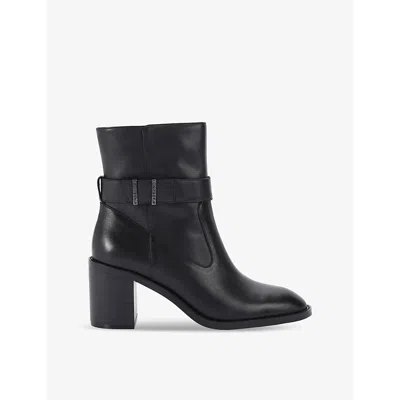 Carvela Womens  Stirling Block-heel Leather Ankle Boots In Black