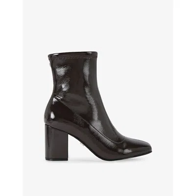 Carvela Womens Dark Brown Strut Faux-leather Ankle Boots Eur 38/5 Uk