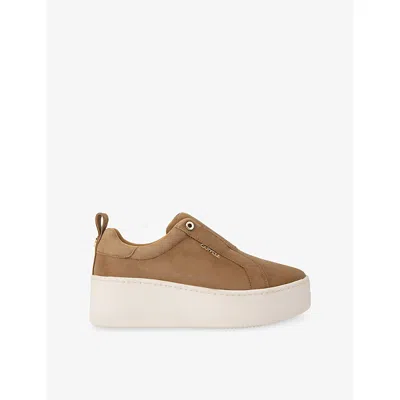 Carvela Womens Tan Connected Laceless Suede Trainers Eur 39 / 6 Uk In Multi