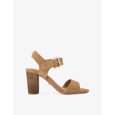 Carvela Womens Taupe Sadie 2 Suede Heeled Sandals Eur 38/5 Uk In Brown