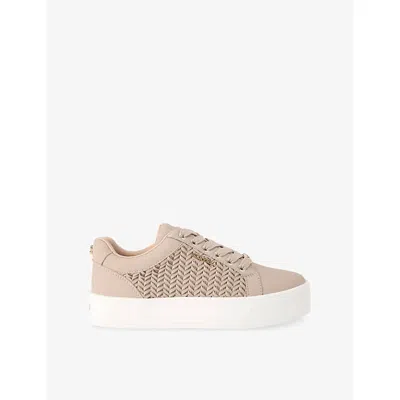 Carvela Womens Taupe Sardinia Faux-leather Trainers Eur 39 / 6 Uk In Pink