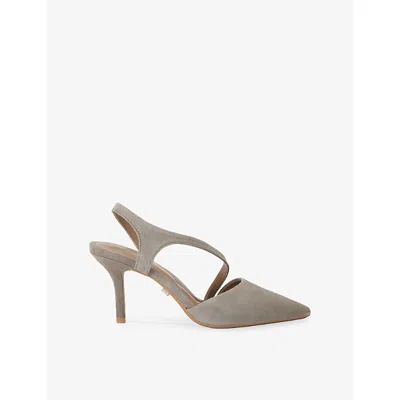 Carvela Womens Taupe Symmetry Suede Sling-back Heeled Courts Eur 40 / 7 Uk In Brown