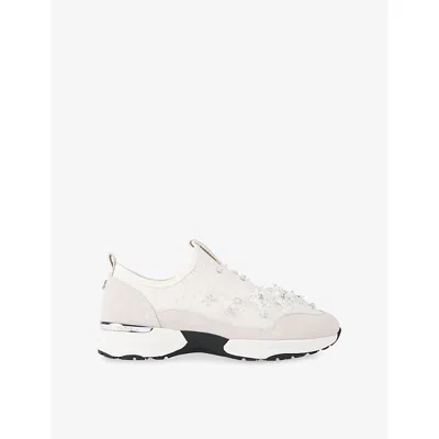 Carvela Womens  Tempo Jewel Slip-on Woven Trainers In White