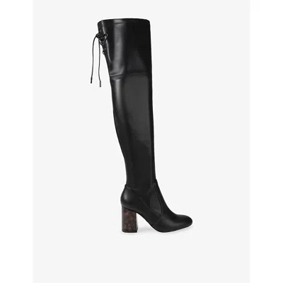 Carvela Womens Vito Faux-leather Heeled Over-the-knee Boots Black/comb Eur 40 / 7 Uk