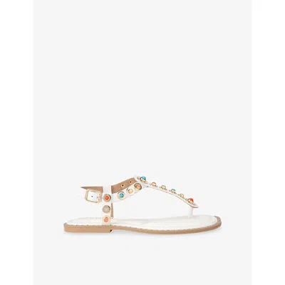 Carvela Womens White Amalfi Leather Sandals Eur 37 / 4 Uk