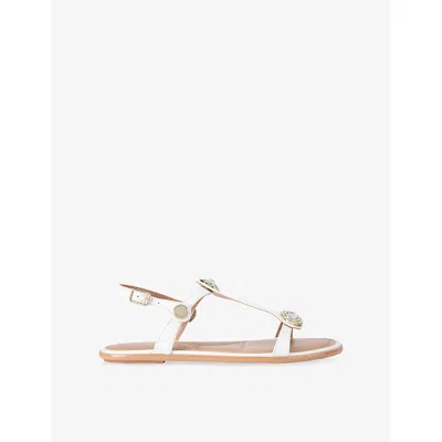 Carvela Womens  Amalia Leather Sandals In White
