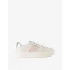 Shop Carvela Womens Castella Branded Leather Low-top Trainers White Eur 36 / 3 Uk