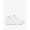CARVELA CARVELA WOMENS WHITE CONNECTED LACELESS LEATHER TRAINERS