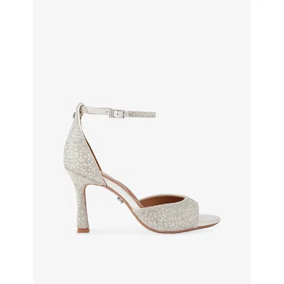 Carvela Womens White Corletta Wide-fit Heeled Woven Sandals Eur 38/5 Uk