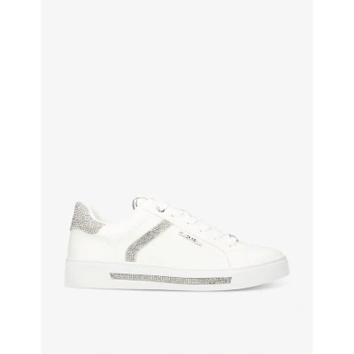 Carvela Womens White Daze Jewel Leather Low-top Trainers