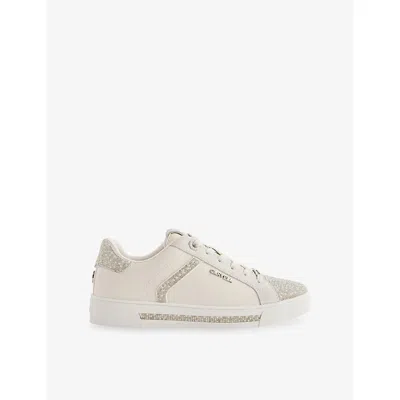 Carvela Womens  Daze Jewel Pearl-embellished Leather Trainers In White