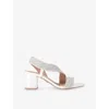 Carvela Womens Gala Jewel Woven Heeled Sandals White Eur 38/5 Uk In White