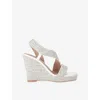 Carvela Womens Gala Jewel Woven Heeled Wedges White Eur 37 / 4 Uk In Neutral
