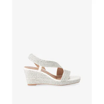 Carvela Womens White Gala Jewel Woven Sandals Eur 36 / 3 Uk