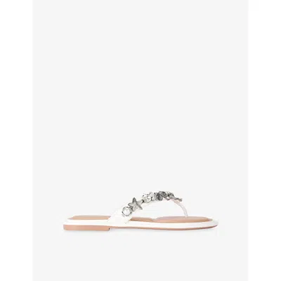 Carvela Womens White Marina Faux-leather Flat Sandals Eur 39 / 6 Uk