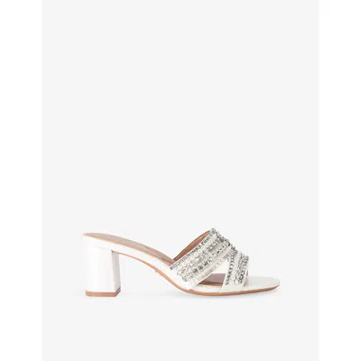 Carvela Womens White Pageant Faux-leather Heeled Mules Eur 38/5 Uk