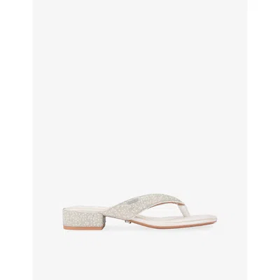Carvela Womens  Portici Embellished Woven Sandals In White