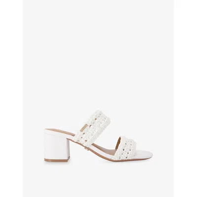 Carvela Womens White Portofino Faux-leather Heeled Sandals Eur 40 / 7 Uk In Multi