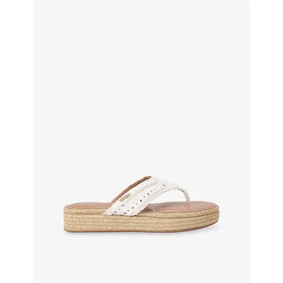 Carvela Womens White Portofino Woven Sandals Eur 37 / 4 Uk