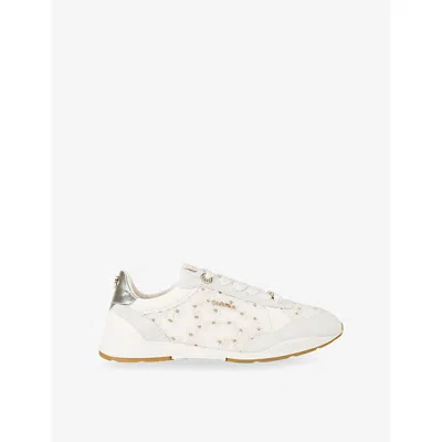 Carvela Womens White/comb Attivo Woven Trainers Eur 38/5 Uk In Multi