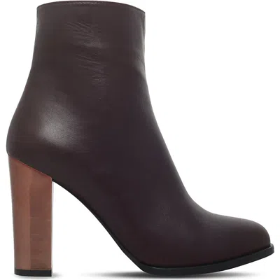 Carvela Womens Wine Salvador Metallic-heel Leather Ankle Boots Eur 37 / 4 Uk In Brown
