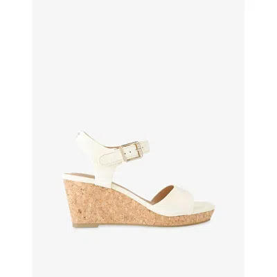 Carvela Womens Yellow Sadie Suede Wedge Sandals Eur 38/5 Uk In White