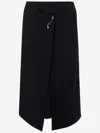 Carven Wrap-effect Embellished Crepe Midi Skirt