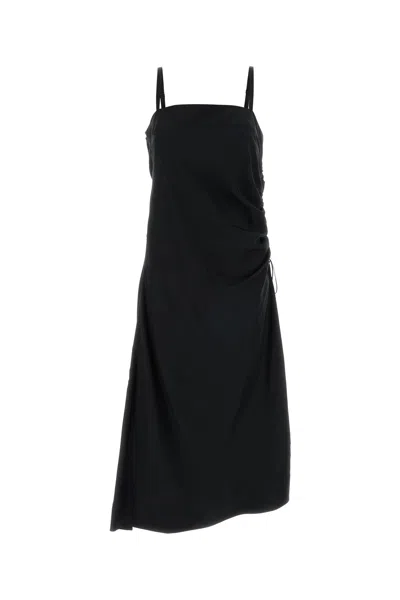 Carven Abito In Raso Nero  Donna In Black