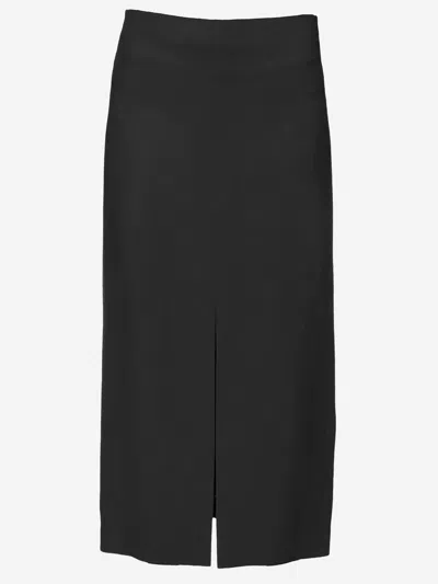 CARVEN ACETATE AND VISCOSE MIDI SKIRT