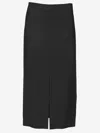 Carven Acetate And Viscose Midi Skirt In Black