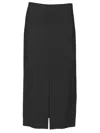 Carven Acetate And Viscose Midi Skirt In Black