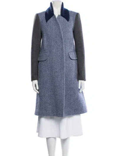 Pre-owned Carven Alpaca Coat In Blue