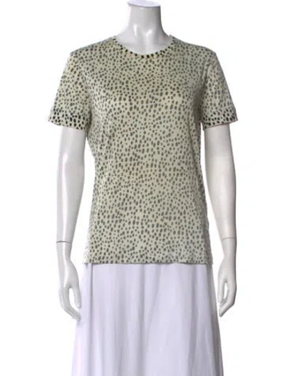 Pre-owned Carven Animal Print Crew Neck T-shirt In Brown