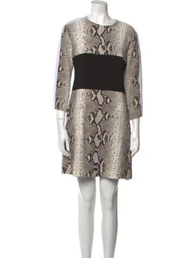 Pre-owned Carven Animal Print Mini Dress In Neutral