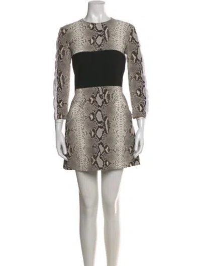 Pre-owned Carven Animal Print Mini Dress In Neutral