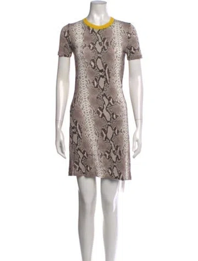 Pre-owned Carven Animal Print Mini Dress In Neutral