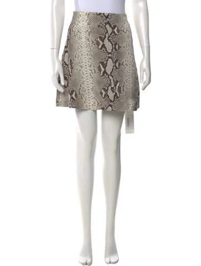Pre-owned Carven Animal Print Mini Skirt In Neutral