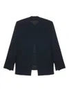 Carven Asymmetric Open Blazer In Blue
