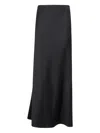 Carven Asymmetric Satin Skirt In Black